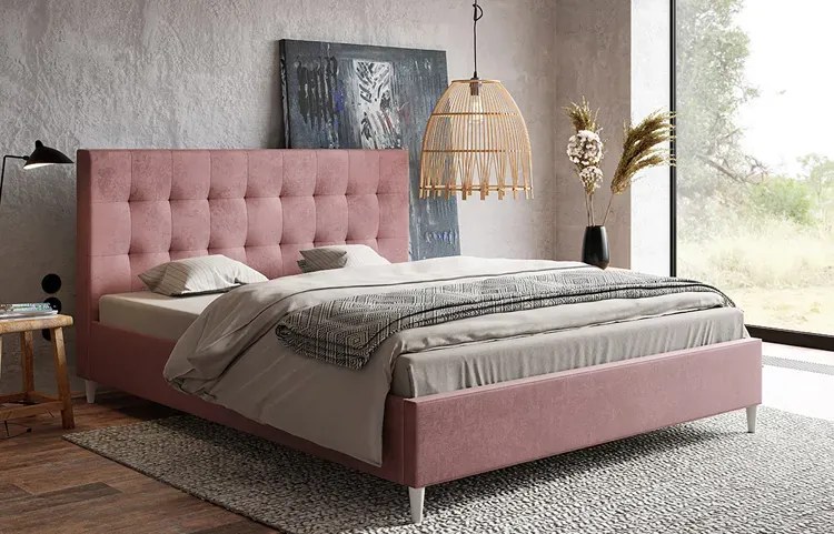 Dwuosobowe łóżko z zagłówkiem - Brando 160x200 - 36 kolorów