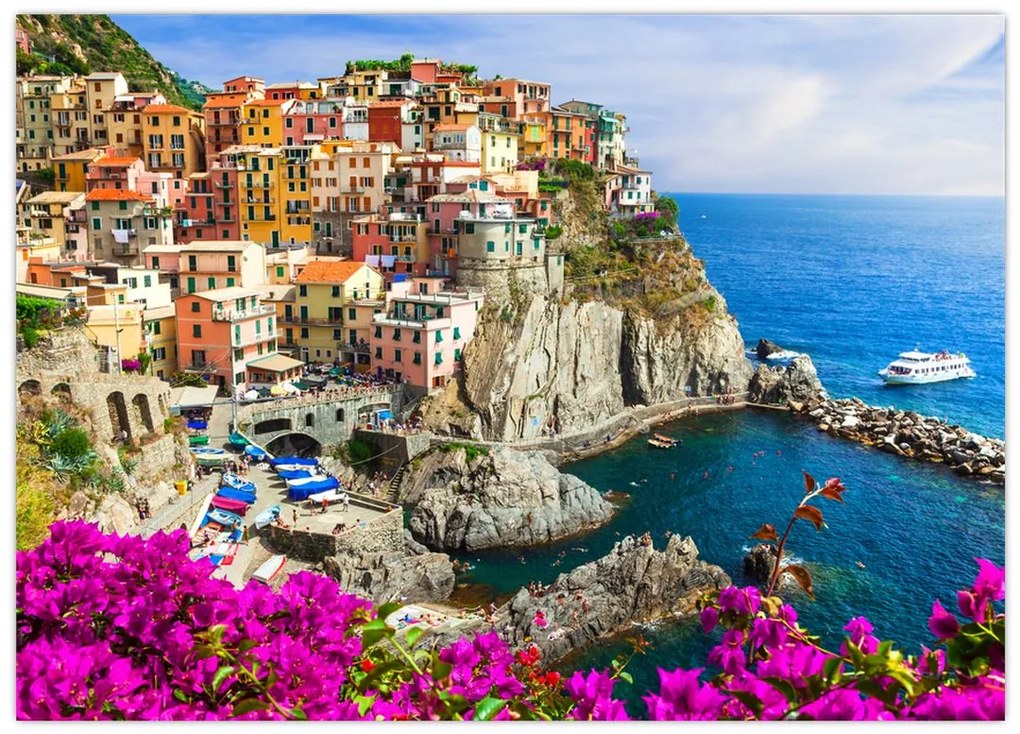 Obraz na szkle - Włoska wioska Manarola (70x50 cm)
