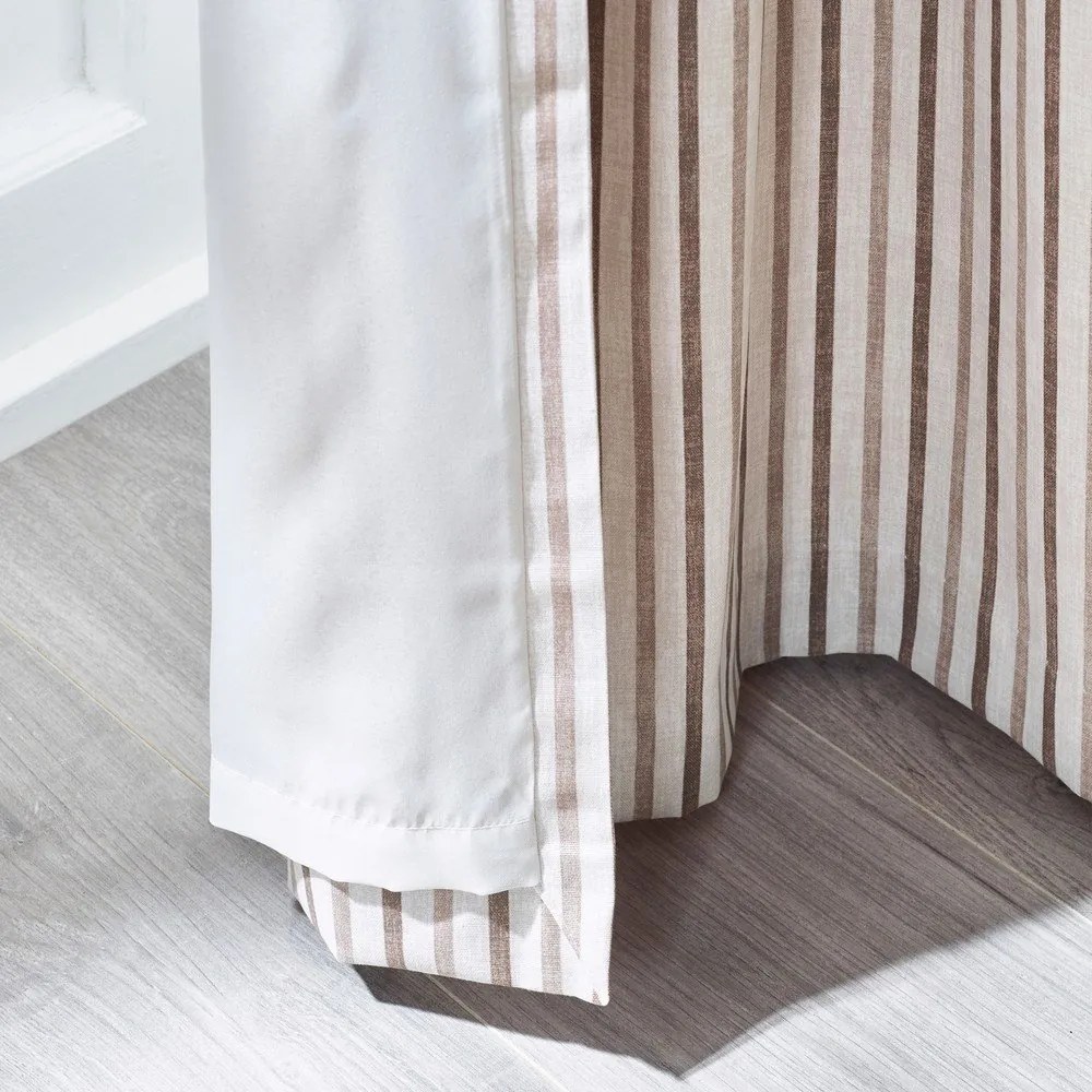 Brązowe zasłony zestaw 2 szt. 168x183 cm Logan Stripe – Catherine Lansfield