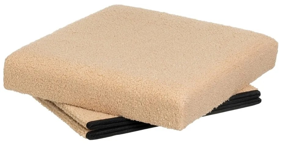 Jasnobrązowy puf z materiału bouclé Folding – Casa Selección