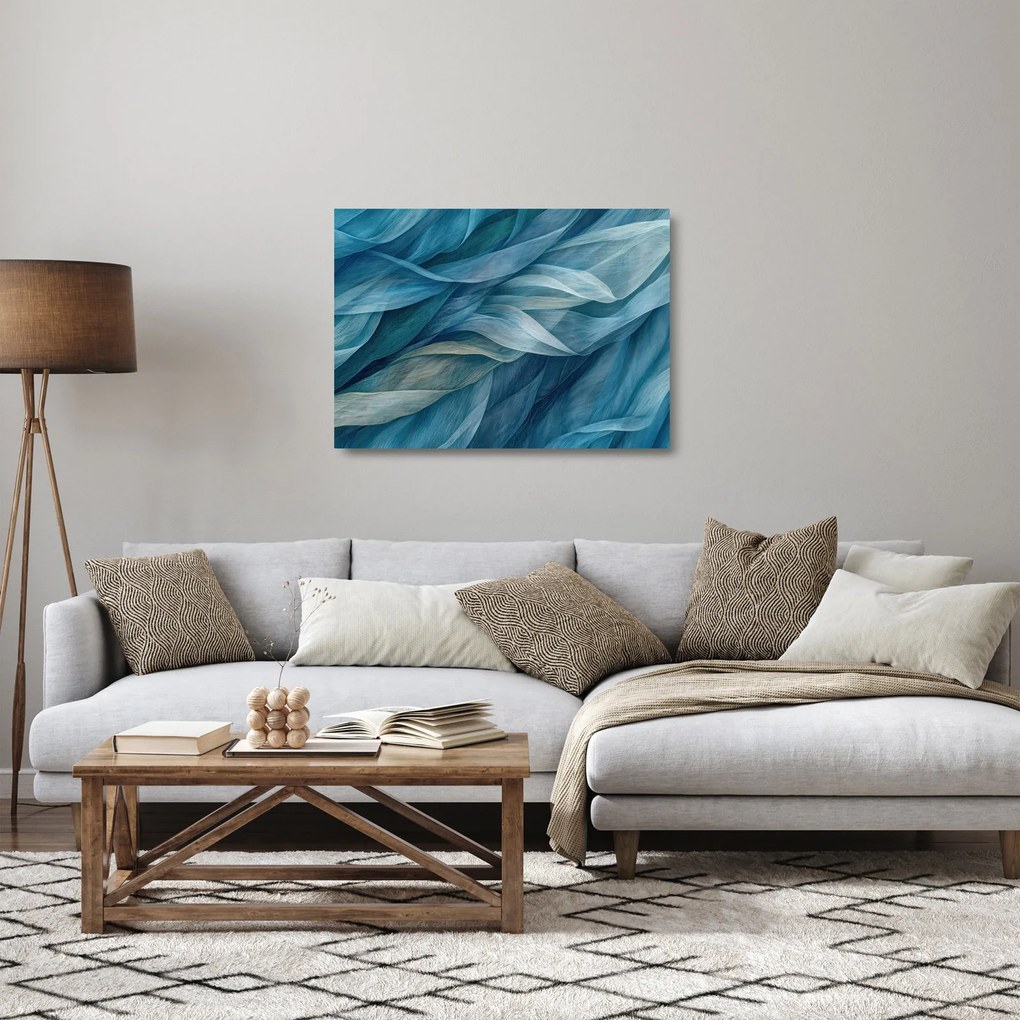 Obraz na szkle - Niebieskie i białe fale (70x50 cm)