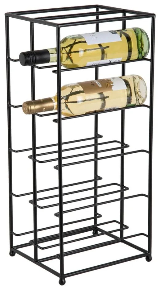 Czarny metalowy regał na wino liczba butelek 10 25x57x22,5 cm Dual Floor – PT LIVING