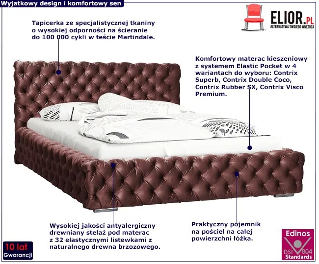 Łóżko pikowane ze schowkiem 160x200 T2-T59