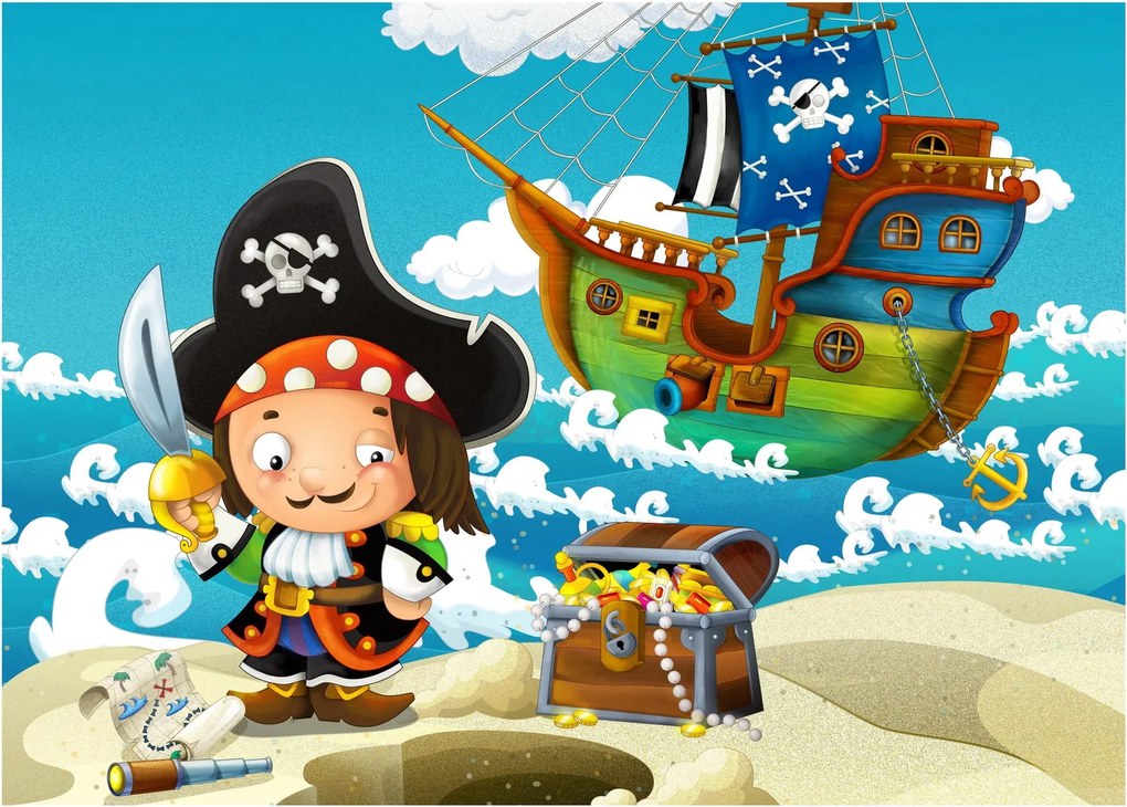 Obraz na szkle - Skarb piratów (70x50 cm)