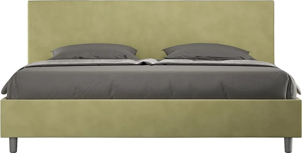 Łóżko bez stelaża tapicerowane 200x210 microfibra zielony Adele