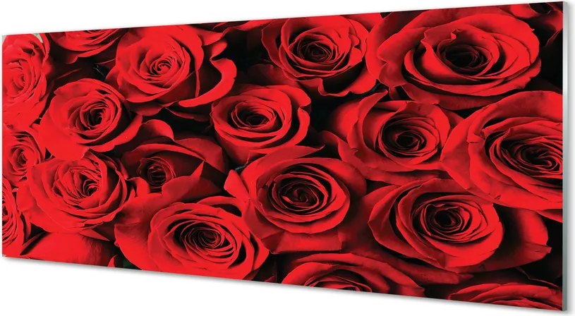 Szklany Panel Bukiet Czerwonych Róż