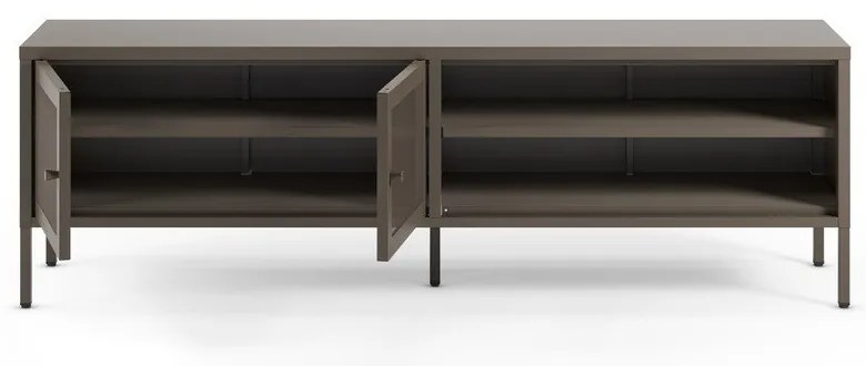 Szara metalowa szafka pod TV 160x50x35 cm Fayna – Marckeric