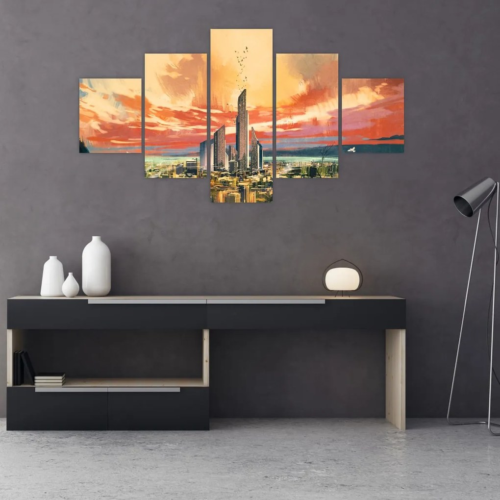 Obraz - Malowane miasto (125x70 cm)