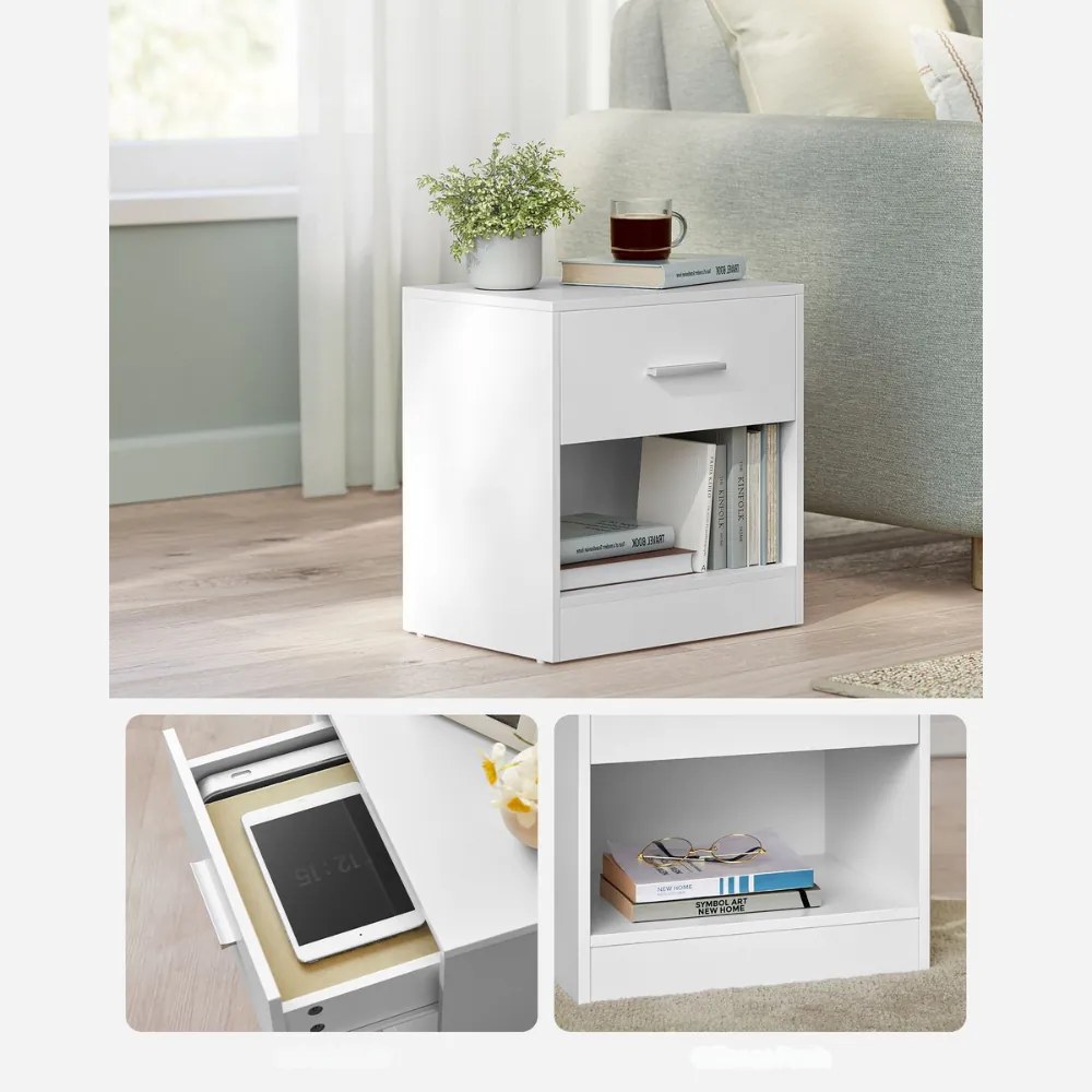 Vasagle Szafka nocna COSTA, 28x39x41cm, biała