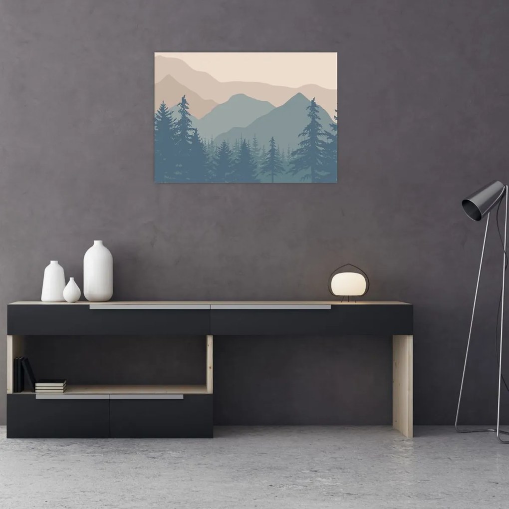 Obraz - Góry Turkusowe N⁰2 (70x50 cm)