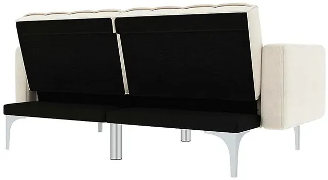 Rozkładana dwuosobowa kremowa sofa - Kvetos 2D