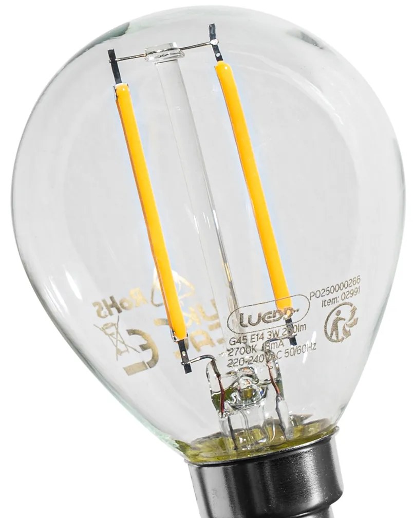 Zestaw 5 ściemnialnych żarówek LED E14 P45 przezroczystych 3W 250 lm 2700K
