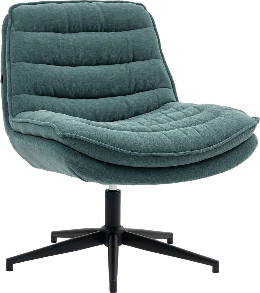HOMCOM Obrotowe Krzesło Biurowe z Szerokim Siedziskiem, Komfortowe Fotel do Biura i Pokoju, Ciemnozielony