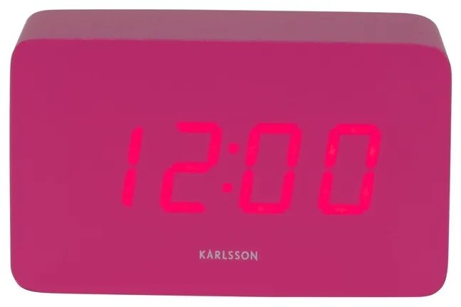 Karlsson 5983BP designerski zegar LED z alarmem różowy, 10 cm