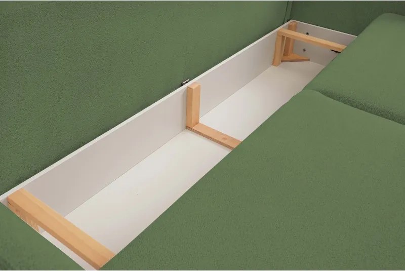 Sofa LOOP z funkcja spania i pojemnikiem ZIELONY RAVEN 77