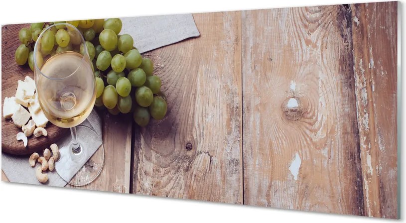 Szklany Panel Przekąski i Czerwone Wino