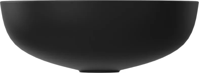Umywalka ceramiczna nablatowa okrągła czarna bez otworu na baterię 38 cm MOLIS BLACK