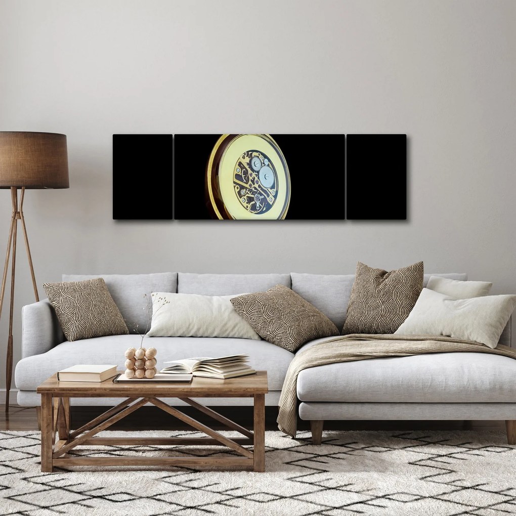 Obraz złotego zegarka kieszonkowego (170x50 cm)