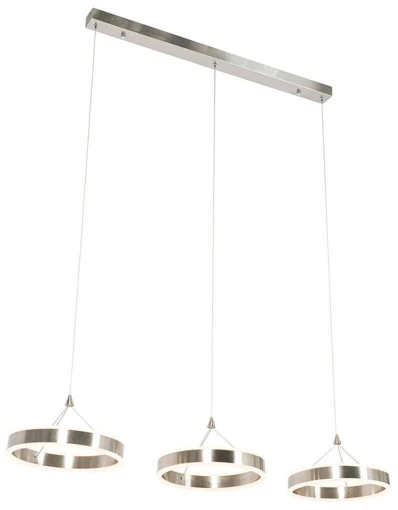 Stalowa lampa wisząca prostokątna z wbudowanym LED 3-stopniowy ściemniacz 3-światła - LyaniDesignerski Oswietlenie wewnetrzne