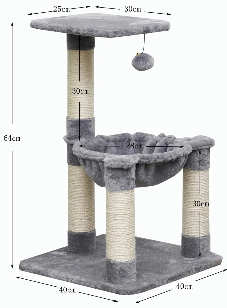 Drapak dla kota, legowisko Villa 64 cm