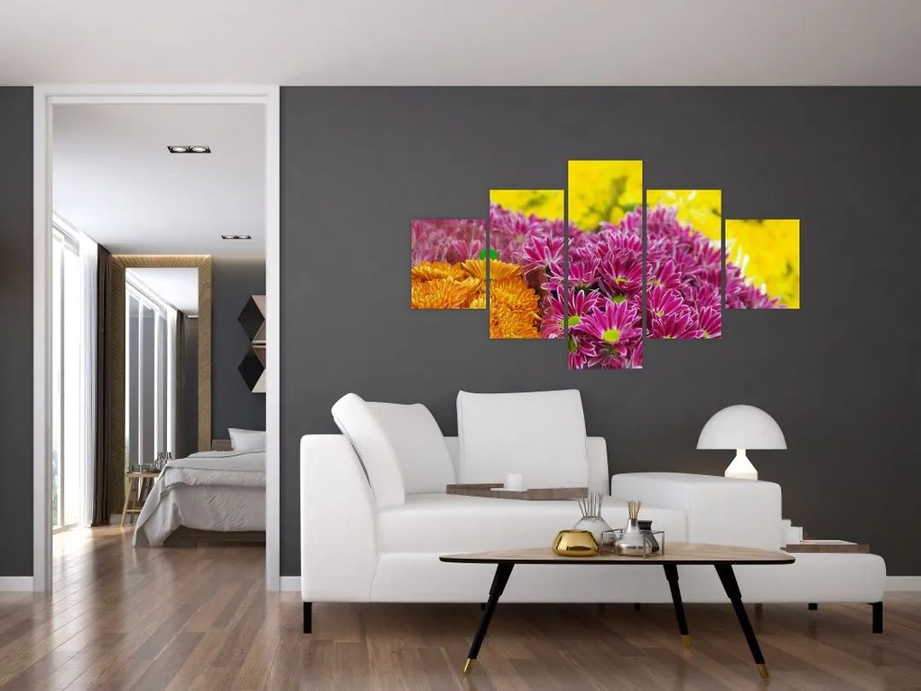 Obraz różowego kwiatu (125x70 cm)