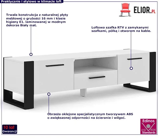 Szafka Rtv Biały Mat L1-R49