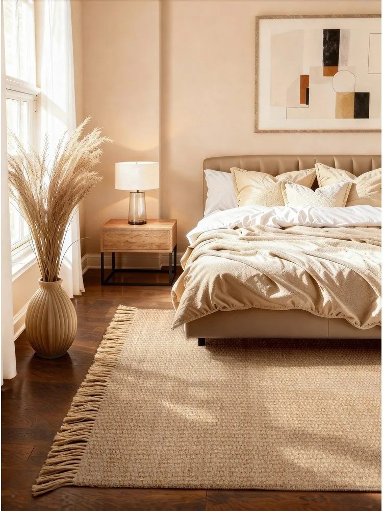 Dwustronny dywan z juty tkany ręcznie w naturalnym kolorze 160x230 cm Fjord – Hanse Home