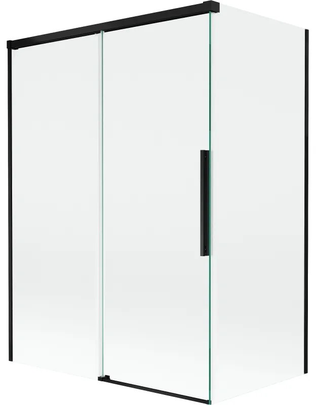 Mexen Rox parawan nawannowy 2-skrzydłowy rozsuwany 120 + 70 x 150 cm, transparent, czarny - 8C9-120-070-70-00