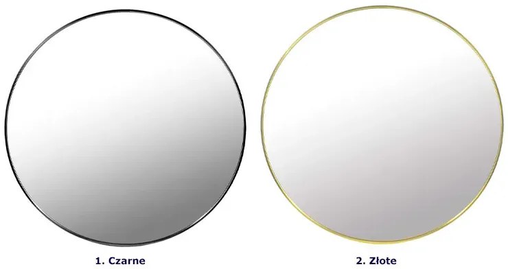 Złote lustro w aluminiowej ramie 50 cm N7-M09
