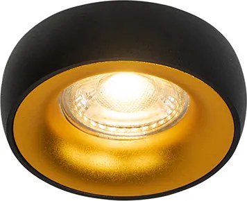 Zestaw 6 designerskich reflektorów wpuszczanych czarnych ze złotym wnętrzem - Mooning