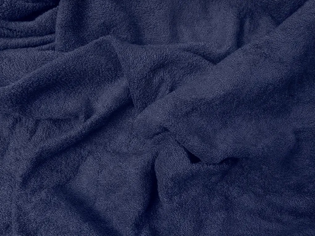 PrzytulneMieszkanie.pl Frotowe prześcieradło EXCLUSIVE granatowe 90 x 200 cm