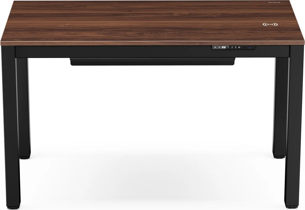 Biurko regulowane elektrycznie podnoszone czarne/orzech, 120x63 cm: EVAN