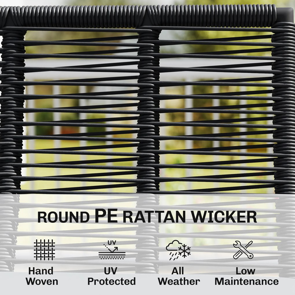 Outsunny Sofa Ogrodowa z Poduszkami 2-osobowa Rattanowa Meble Balkonowe 123 x 67 x 72 cm Jasnoszara | Aosom PL