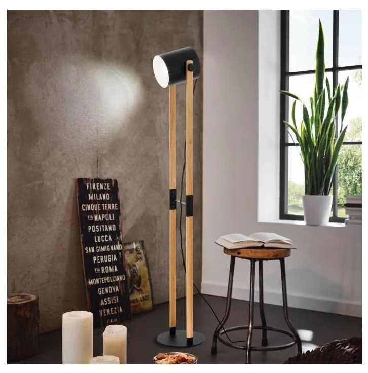 Eglo 43521 - Lampa stojąca HORNWOOD 1xE27/28W/230V