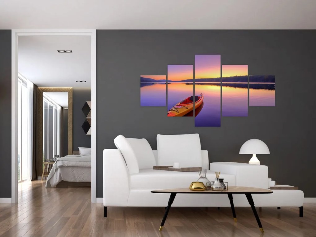 Obraz - Kajak na jeziorze (125x70 cm)