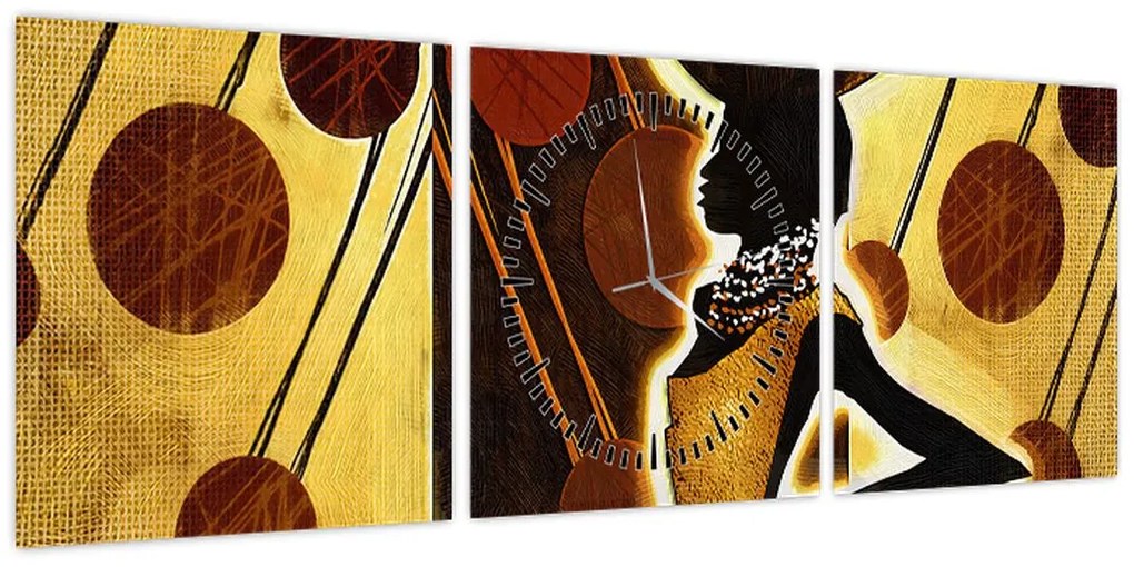 Obraz artystycznego malarstwa starożytnego (z zegarem) (90x30 cm)