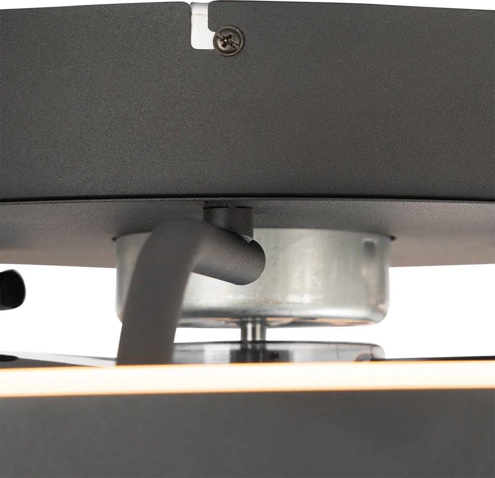 Wentylator sufitowy czarny z LED i pilotem - Maddy