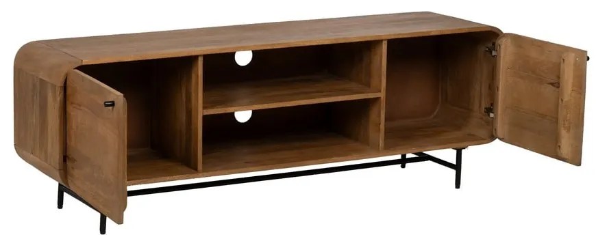 Brązowa szafka pod TV z litego drewna mango 160x55x40 cm Kaya – Ixia