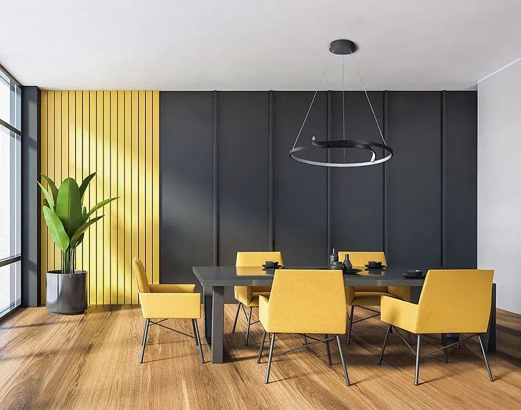 Czarna dekoracyjna lampa okrąg LED nad stół - 3X A500 L1-K93