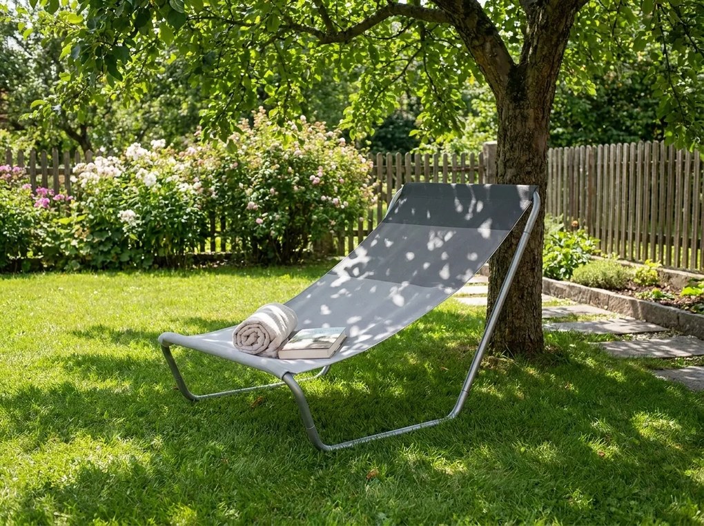 Składany leżak plażowy SAND, szare paski