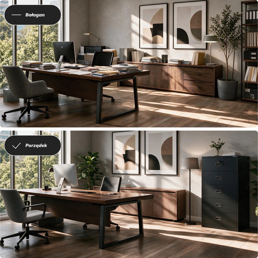 Szafa kartotekowa metalowa z 5 szufladami antracytowa, 900x1620x600 mm: SARA XL V5