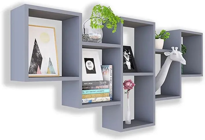 Szara Nowoczesna Wisząca Półka Na Książki W4-C62