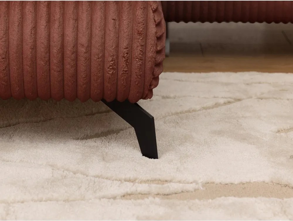 Sztruksowy narożnik w kolorze terakoty (lewostronny/w kształcie litery L) Marbeya – Ropez