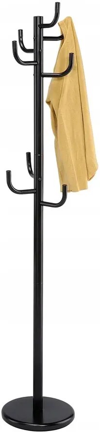 Metalowy czarny wieszak stojący 8 haczyków S2-P04