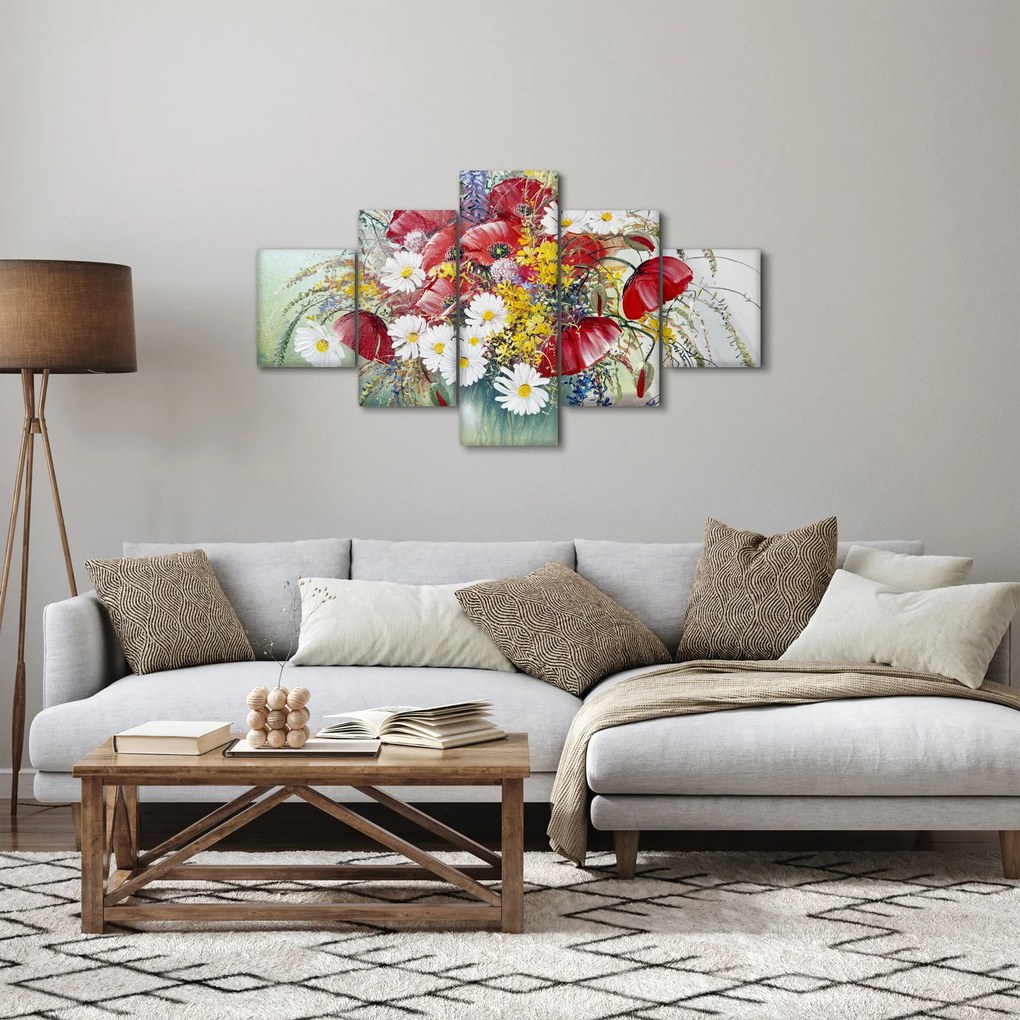 Obraz wazonu z dzikimi kwiatami (125x70 cm)