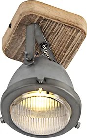 Inteligentny reflektor stalowy z drewnem z WiFi GU10 z regulacją - Emado