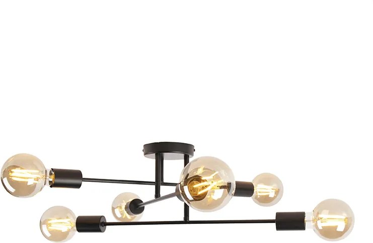 Industrialna lampa sufitowa czarna 6 świateł - Sydney