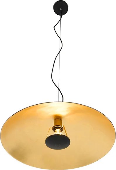 Wisząca lampa vintage czarna ze złotem 60 cm - Emilienne