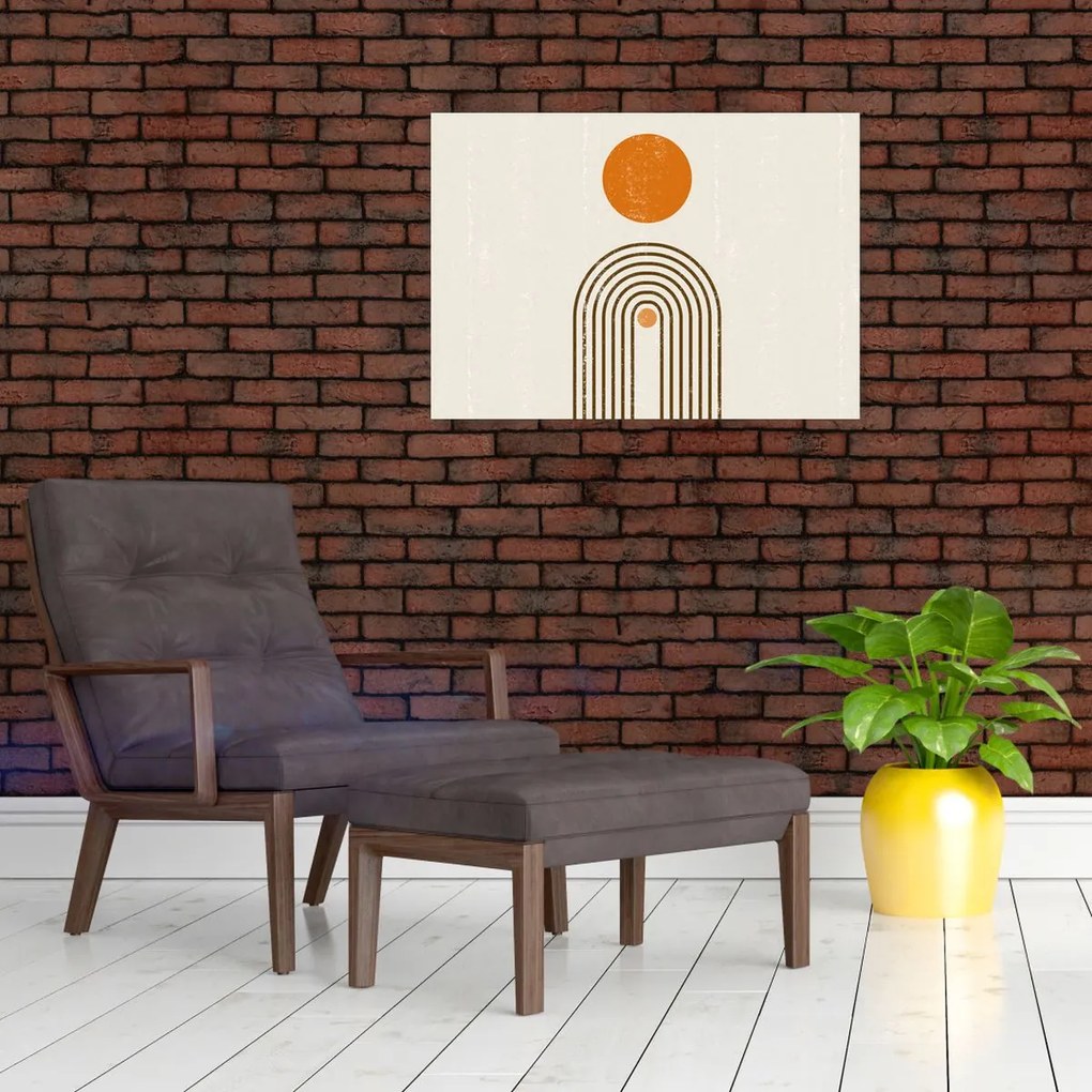 Obraz na szkle - Brązowe łuki (70x50 cm)