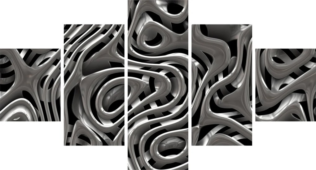 Obraz - Metaliczna abstrakcja (125x70 cm)